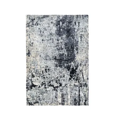 Grey Circular Knotted Rug