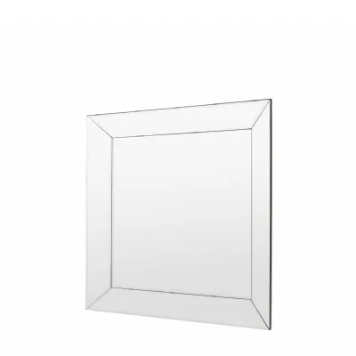 Square Wall Mirror Bevelled Edge Design in Silver Finish