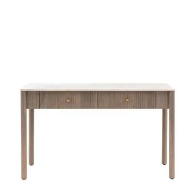 White Marble Top Two Drawer Console