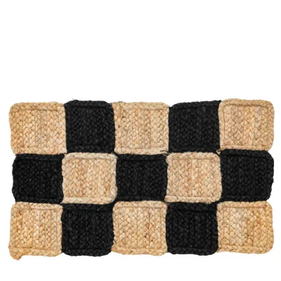 Black Coir Braided Doormat