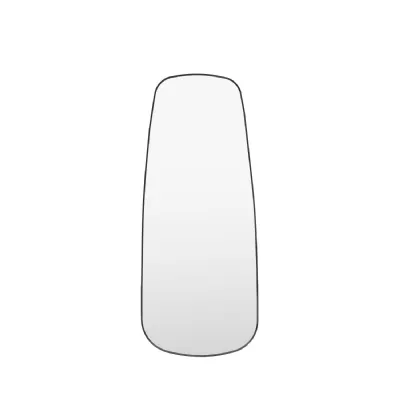 Black Plain Glass Organic Shaped Leaner Wall Mirror
