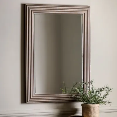 Rustic Gold Ridged Rectangular Wall Mirror