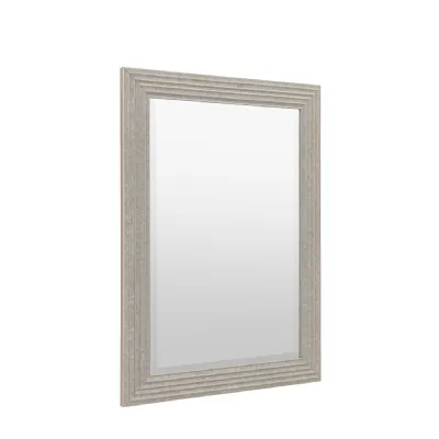 Rustic Silver Ridged Rectangular Wall Mirror