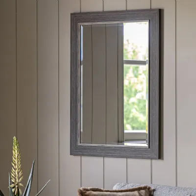 Rustic Pewter Grey Framed Rectangular Wall Mirror