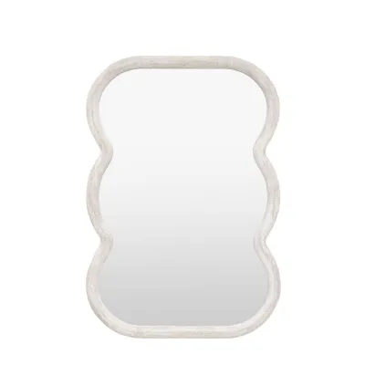Glass Size mm 535x820 White Curved Rectangle Mirror