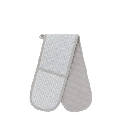 Woven Striped Double Oven Glove Grey 180x900mm