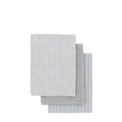 Woven Striped Tea Towel Grey S 3 500x700mm