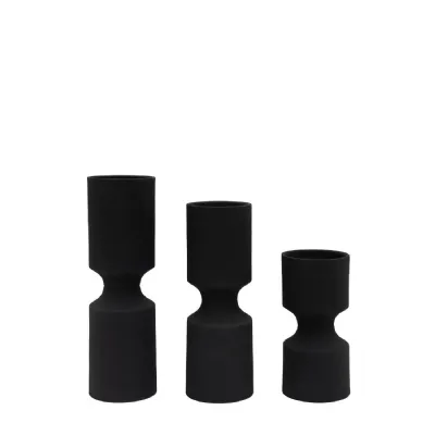 Zia Black Candlestick Set of 3