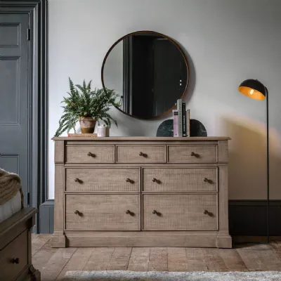 Natural Wood Traditional Style 3 Over 4 Chest of Drawers