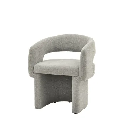 Grey Fabric Funky Curved Back Dining Chair