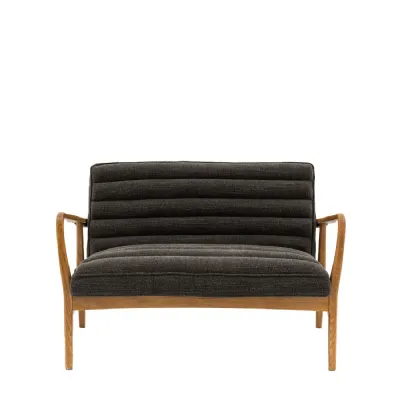 Charcoal Wooden Frame 2 Seater Sofa