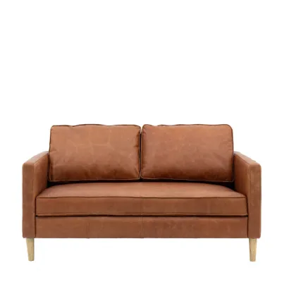 2 Seater Vintage Brown Leather Sofa