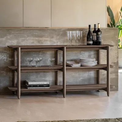 Smoked Oak Wide Open Display Unit