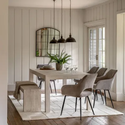Whitewash Mango Wood 200cm Large Rectangular Dining Table