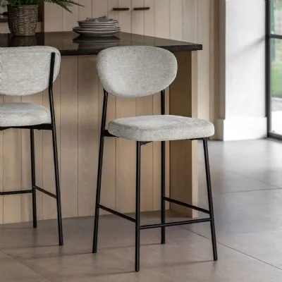 Natural Fabric Kitchen Counter Bar Stool