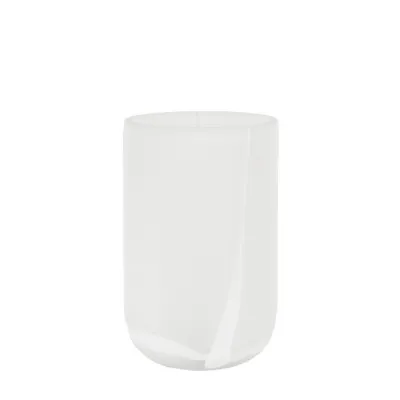 Handblown Glass Swirl Vase White Large