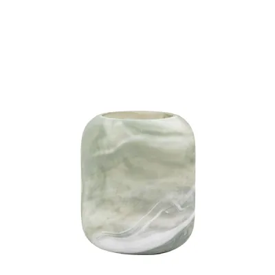 Handblown Glass Vase Wide Sage