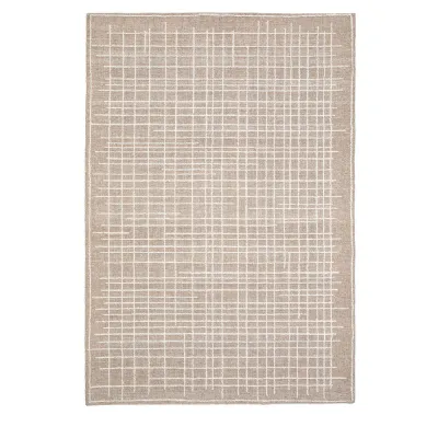 Cream Tufted Linear Rug Large