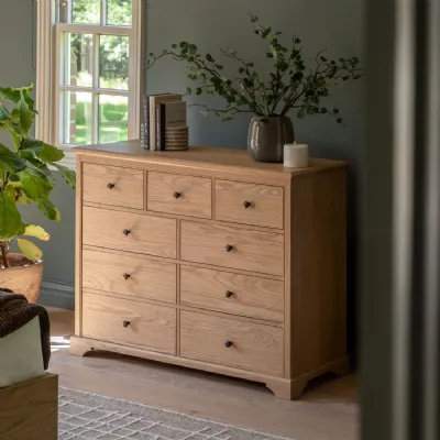 Natural Wooden Large 3 Over 6 Chest of Drawers