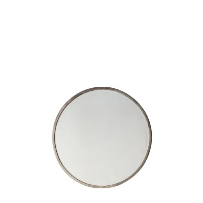Higgins Round Mirror Antique Silver 600x600mm