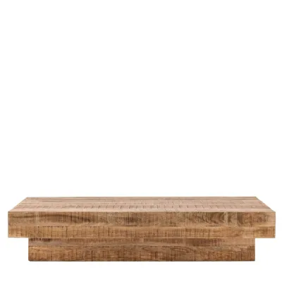 Natural Mango Wood Weathered Coffee Table