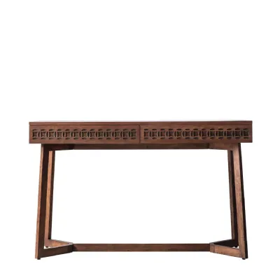 Light Brown Mango Fretwork Desk