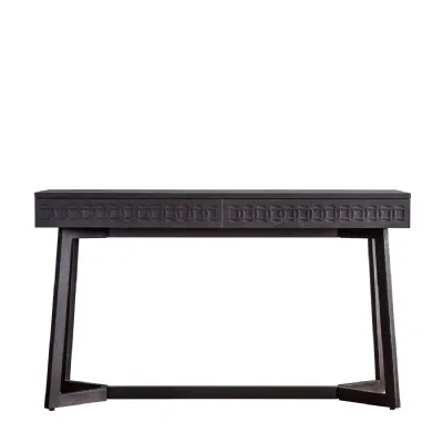 Matte Black Two Drawer Desk