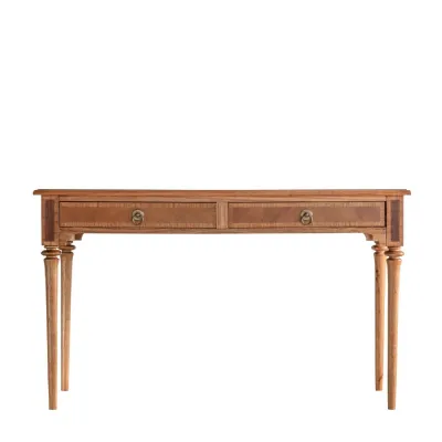 Walnut Colour Inlaid Drawer Desk