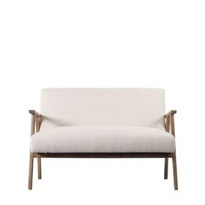 Natural Linen Two Seater Sofa
