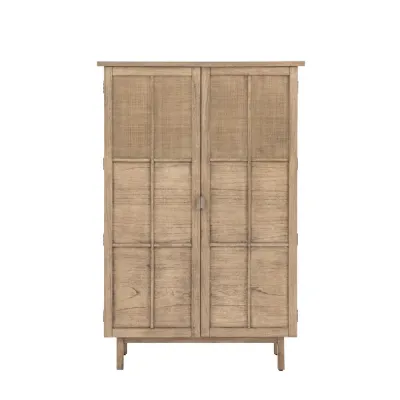 2 Door 4 Shelves Wooden Japanese Cupboard