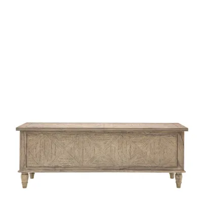 Solid Hardwood Inlaid Parquet Bench