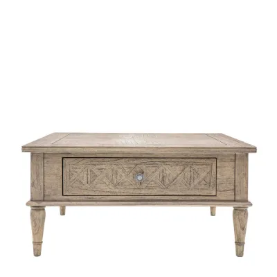 2 Drawer Mahogany Square Coffee Table