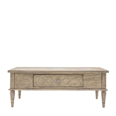 Solid Wood Parquet Drawer Coffee Table
