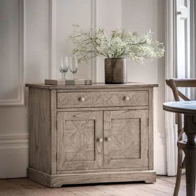 Parquet Design Natural Wood 2 Door Sideboard