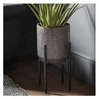 Metal Planter Black Large