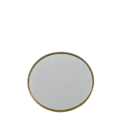 Nala Mirror with Stand Antique Brass D150mm