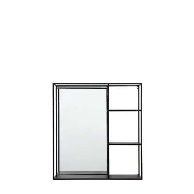 Bassan Mirror Shelf Black 600x120x650mm