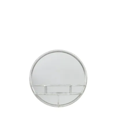 Milton Round Mirror Silver 400mm