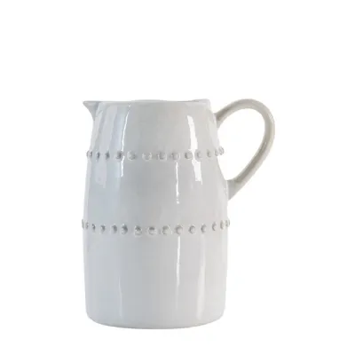 Beaded Porcelain White Jug