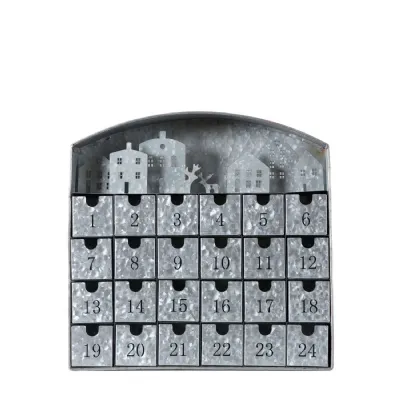 House Scene Advent Calendar Metal 370x85x360mm