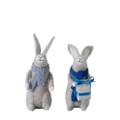 Gifting Hares Grey (Set of 2) 100x130x170mm