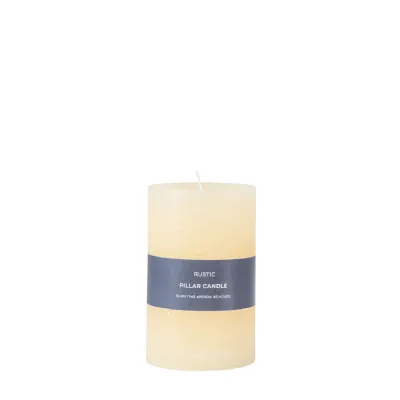 Ivory Rustic Unscented Pillar Wax Candle