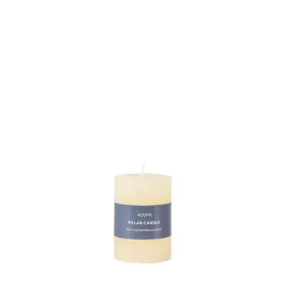 Pillar Candle Rustic Ivory (2pk) 70x70x95mm