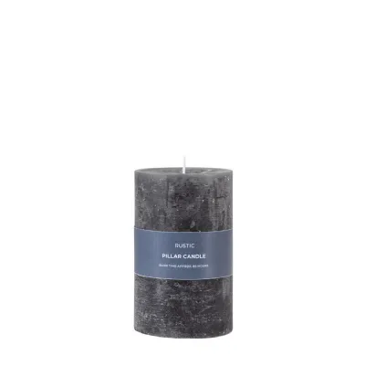 Slate Rustic Unscented Pillar Wax Candle