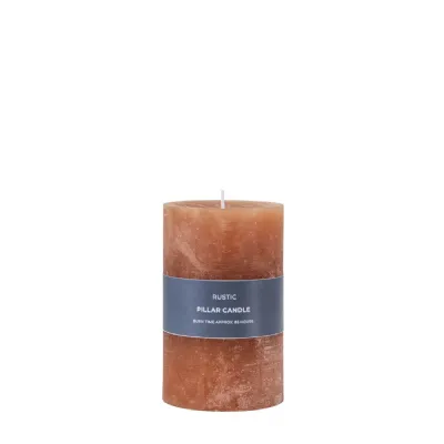 Amber Rustic Unscented Pillar Wax Candle