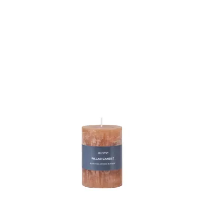 Pillar Candle Rustic Amber (2pk) 70x70x95mm