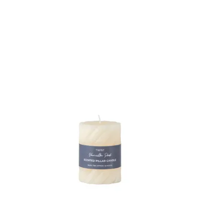 Vanilla Pillar Candle Twist Ivory (2pk) D75x100mm
