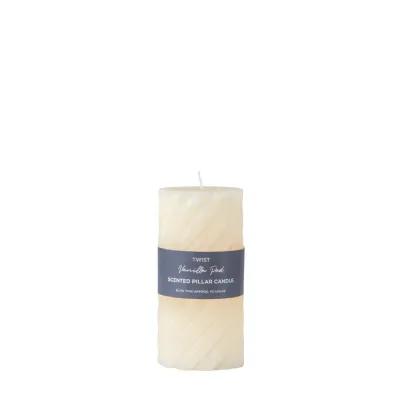 Vanilla Pillar Candle Twist Ivory (2pk) D75x150mm