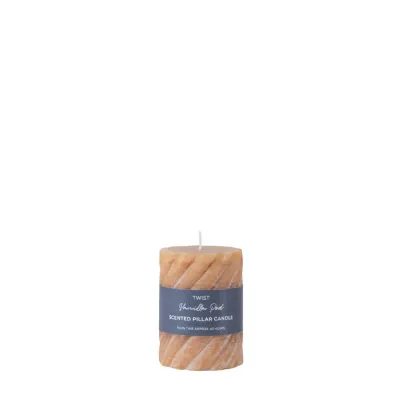 Vanilla Pillar Candle Twist Amber (2pk) D75x100mm