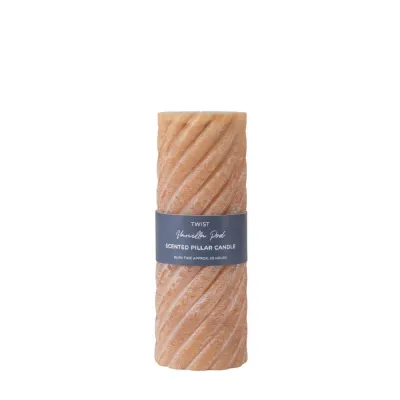 Vanilla Pillar Candle Twist Amber (2pk) D75x200mm